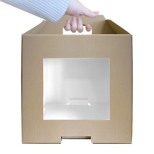 REVERSIBLE HIGH CAKE BOX (KRAFT / WHITE) - 28 CM / 30 CM H