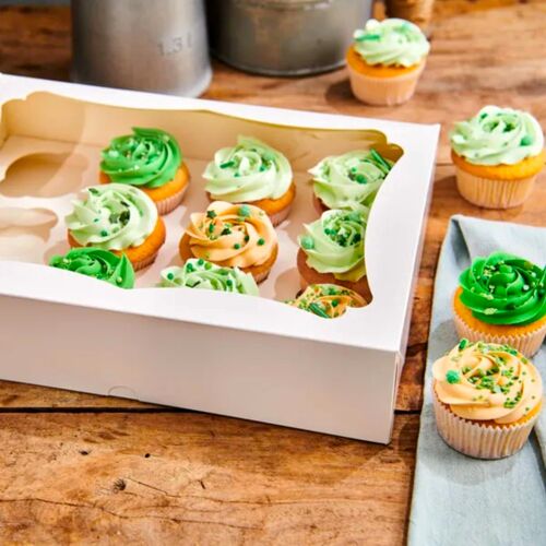 WHITE BOX WITH WINDOW FOE 6 CUPCAKES  - FUNCAKES (25 U)