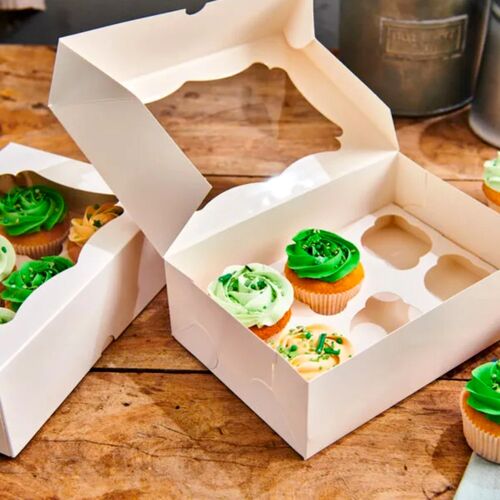 WHITE BOX WITH WINDOW FOE 6 CUPCAKES  - FUNCAKES (25 U)