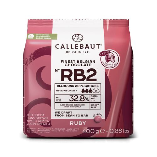 CALLEBAUT RUBY CHOCOLATE CALLETS 400 G