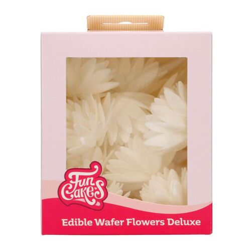 FUNCAKES EDIBLE PAPER FLOWERS - MEDIUM WHITE ASTER