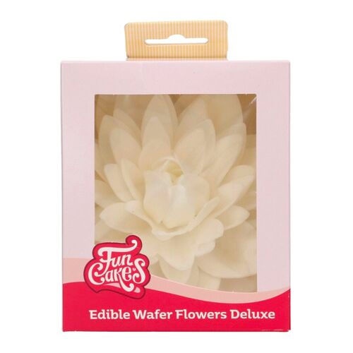 FUNCAKES EDIBLE PAPER FLOWERS - BIG WHITE DALIA