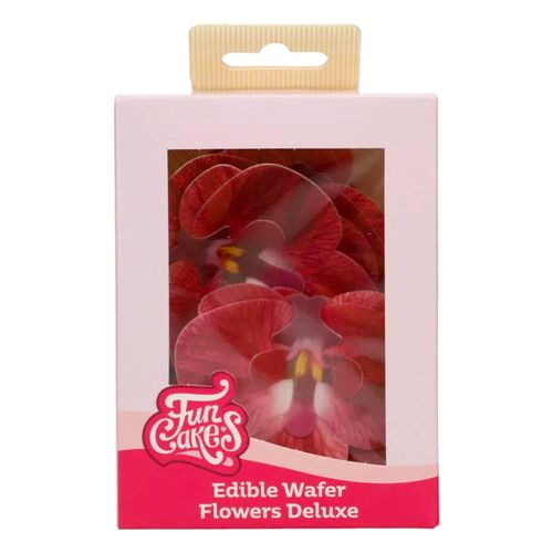 FUNCAKES EDIBLE PAPER FLOWERS - MEDIUM RED ORCHID
