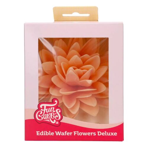 FUNCAKES EDIBLE PAPER FLOWERS - LARGE ORANGE PEONY
