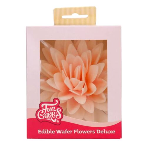 FUNCAKES EDIBLE PAPER FLOWERS - LARGE ORANGE OMBRE PEONY