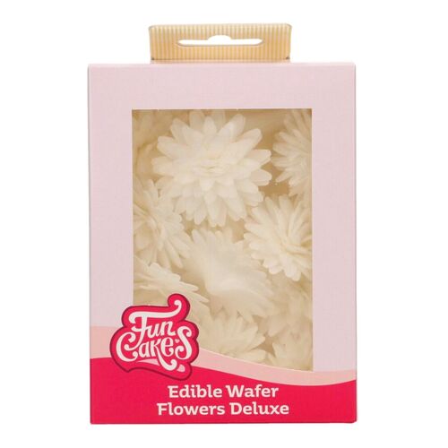 FUNCAKES EDIBLE PAPER FLOWERS - POMPON / MEDIUM WHITE DAISY