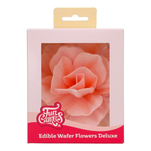 FUNCAKES EDIBLE PAPER FLOWERS - LARGE PINK PASTELLA ROSE