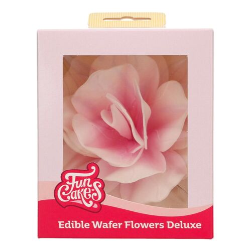 FUNCAKES EDIBLE PAPER FLOWERS - LARGE OMBRE PINK PASTELLA ROSE