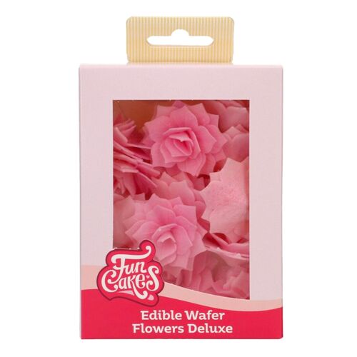 FUNCAKES EDIBLE PAPER FLOWERS - MEDIUM PINK ROSALIA ROSE
