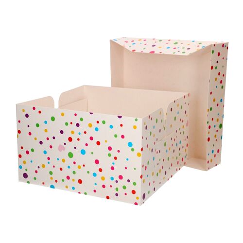 FUNCAKES CAKE BOX - CONFETTI 25 CM