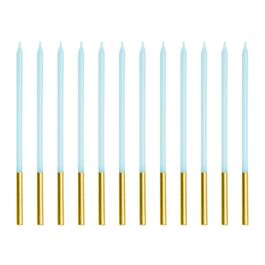 PARTYDECO BIRTHDAY CANDLES - BLUE /GOLD (14 CM)