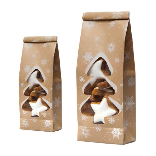 10 KRAFT PAPER BAGS FOR CHRISTMAS SWEETS - FIR TREE