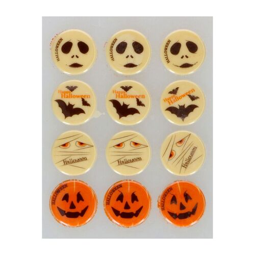 FUNCAKES CHOCOLATE DECORATIONS - HALLOWEEN MIX (Ø 3,8 CM)