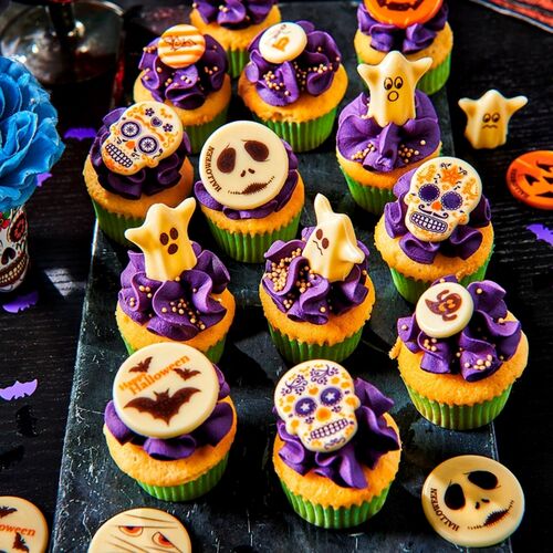 FUNCAKES CHOCOLATE DECORATIONS - HALLOWEEN MIX (Ø 3,8 CM)