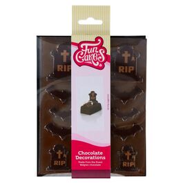 FUNCAKES CHOCOLATE DECORATIONS - GRAVESTONES AND BATS