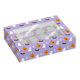 SIMPLY MAKING SET OF 2 BOXES FOR 12 CUPCAKES  - FRIGHT NIGHT HALLOWEEN