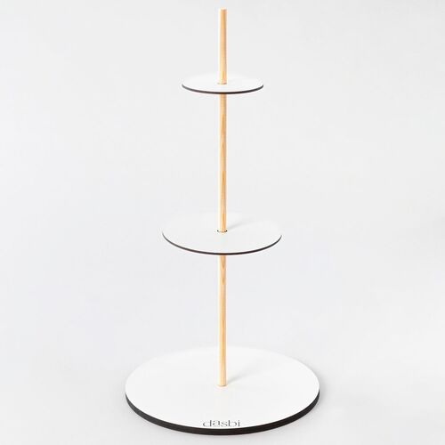 DASBI WOODEN CAKE BASES SET (Ø 30 CM - 9 MM THICK) + STICKS 50 CM (2 PCS.)