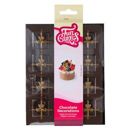 FUNCAKES CHOCOLATE DECORATIONS - GIFT BROWN / GOLD
