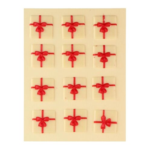 FUNCAKES CHOCOLATE DECORATIONS - GIFT WHITE / RED