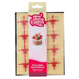 FUNCAKES CHOCOLATE DECORATIONS - GIFT WHITE / RED