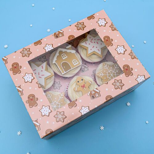 SIMPLY MAKING SET OF 2 BOXES FOR 6 CUPCAKES - GINGERBREAD