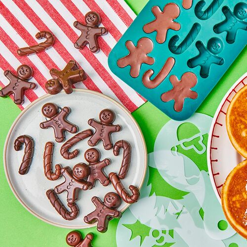 WILTON SILICONE MOULD - GINGERBREAD MEN AND CANDY CANES