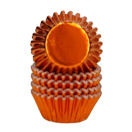 WILTON "FOIL" MINI CUPCAKE CAPSULES - METALLIC ORANGE