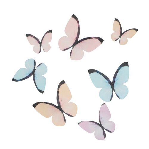 WILTON EDIBLE WAFER BUTTERFLIES - PASTEL COLOURS