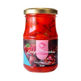PASTKOLOR RED MARASCHINO CHERRIES WITH STEM - 225 G