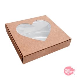 KRAFT BOX WITH HEART-SHAPED WINDOW – 17 X 3,5 CM