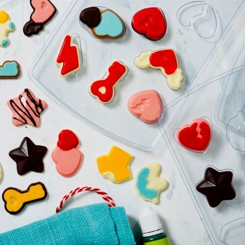 THERMOFORMED HEART CHOCOLATE MOULD KIT – DECORA