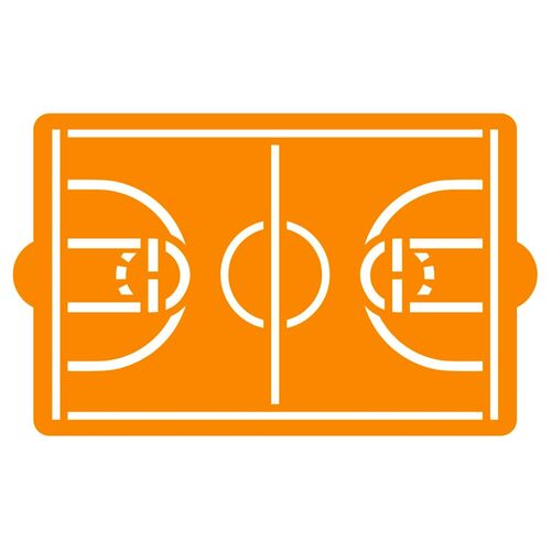 DECORATIVE BASKETBALL COURT CAKE STENCIL – DECORA