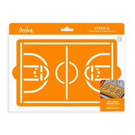 DECORATIVE BASKETBALL COURT CAKE STENCIL – DECORA