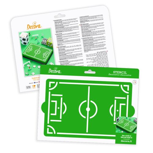 DECORATIVE SOCCER FIELD CAKE STENCIL – DECORA
