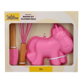 WILTON SILICONE MOULD AND UTENSILS BAKING KIT – UNICORN