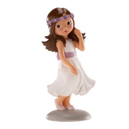 DEKORA CAKE FIGURE - GIRL WITH VIOLET RIBBON